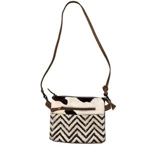 Myra Bag Mixed Media Staggering Crossbody Bag